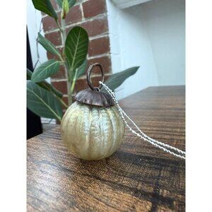 Vintage Glass Pumpkin/Acorn Ornament 1”
